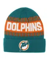 Outerstuff Big Boys And Girls Aqua Miami Dolphins Bright Lights Cuffed Knit Hat In Green