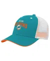 Outerstuff Big Boys And Girls Aqua Miami Dolphins Core Lockup Trucker Adjustable Hat In Blue