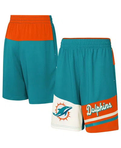 Outerstuff Kids' Big Boys And Girls Aqua Miami Dolphins Fandemonium Mesh Shorts In Blue