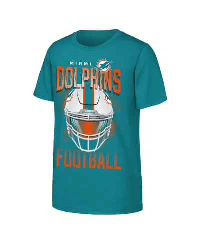 Outerstuff Kids' Big Boys' And Girls' Aqua Miami Dolphins Full Gear T-shirt