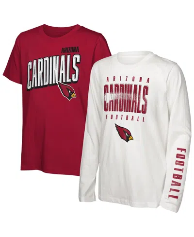 Outerstuff Kids' Big Boys And Girls Arizona Cardinals The Mix Combo T-shirt Set In Red