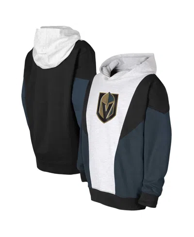 Outerstuff Kids' Big Boys And Girls Ash/black Vegas Golden Knights Champion League Fleece Pullover Hoodie In Multi