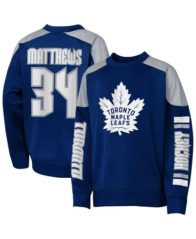 Outerstuff Babies' Big Boys And Girls Auston Matthews Blue Toronto Maple Leaf Best Defense Name Number Crewneck Sweatsh