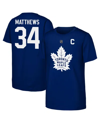 Outerstuff Kids' Big Boys And Girls Auston Matthews Blue Toronto Maple Leaf's Player Name & Number T-shirt