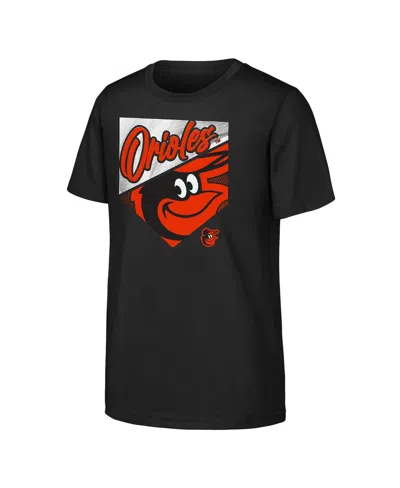 Outerstuff Kids' Big Boys And Girls Black Baltimore Orioles Prime Plate T-shirt