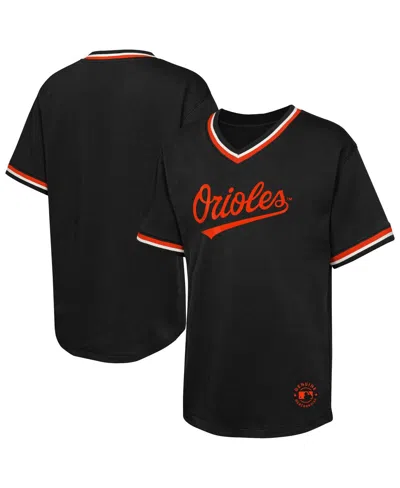 Outerstuff Kids' Big Boys And Girls Black Baltimore Orioles Relief Pitcher V-neck T-shirt