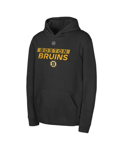 Outerstuff Kids' Big Boys And Girls Black Boston Bruins Authentic Pro Wordmark Fleece Pullover Hoodie