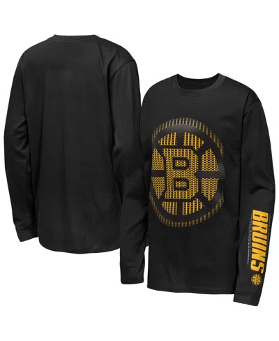 Outerstuff Kids' Big Boys' And Girls' Black Boston Bruins Regroup Reset Long-sleeves T-shirt