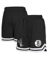 Outerstuff Big Boys And Girls Black Brooklyn Nets Teardrop Fleece Shorts In Black