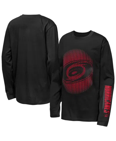Outerstuff Kids' Big Boys' And Girls' Black Carolina Hurricanes Regroup Reset Long-sleeve T-shirt