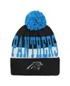 Outerstuff Big Boys And Girls Black Carolina Panthers Modern Fan Cuffed Knit With Pom Hat In Black