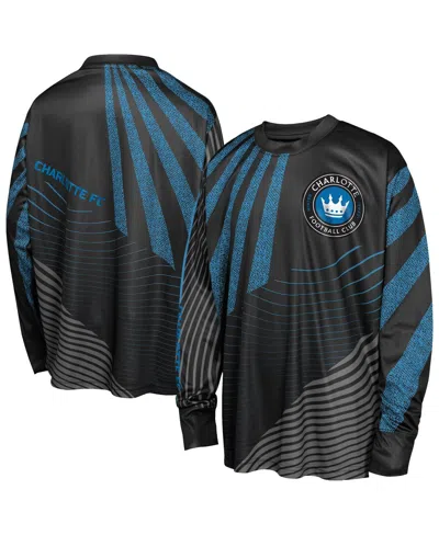 Outerstuff Kids' Big Boys And Girls Black Charlotte Fc Nifty Netminder Long Sleeve T-shirt