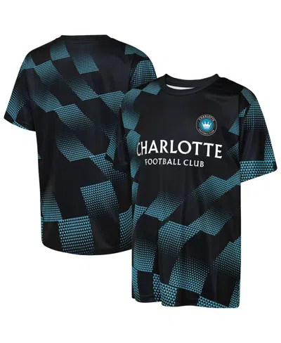 Outerstuff Kids' Big Boys And Girls Black Charlotte Fc Sheer Thrill T-shirt In Blue