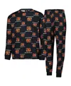 Outerstuff Big Boys And Girls Black Cincinnati Bengals All-over-print Long Sleeve T-shirt And Pants Sleep Set In Black