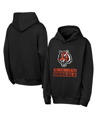 Outerstuff Kids' Big Boys And Girls Black Cincinnati Bengals Back To Basics Hoodie