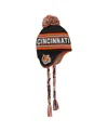 Outerstuff Big Boys And Girls Black Cincinnati Bengals Jacquard Tassel Knit Hat With Pom In Black