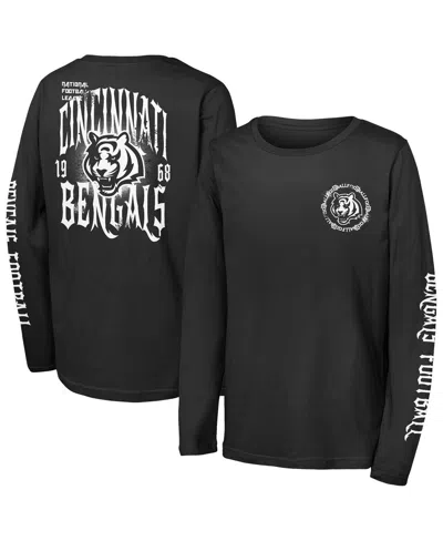 Outerstuff Big Boys And Girls Black Cincinnati Bengals Rumble Long Sleeve T-shirt