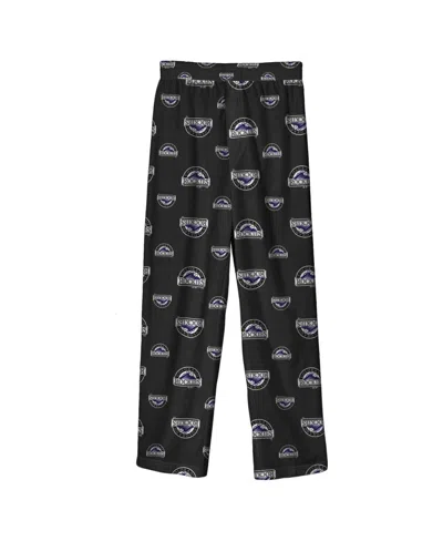 Outerstuff Kids' Big Boys And Girls Black Colorado Rockies Team Color Logo Pants