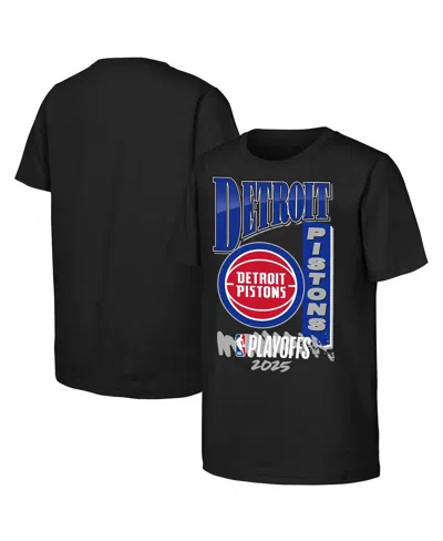 Outerstuff Kids' Big Boys And Girls Black Detroit Pistons 2025 Nba Playoffs Hype T-shirt