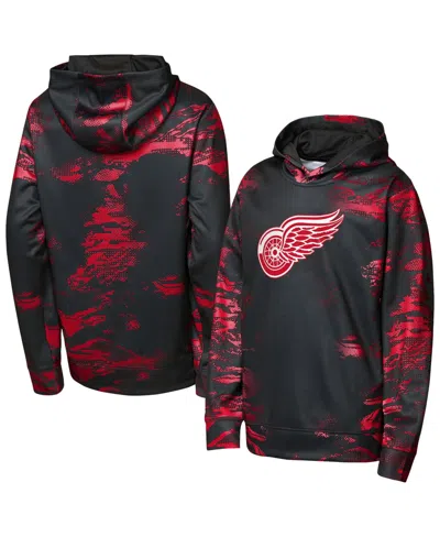 Outerstuff Kids' Big Boys' And Girls' Black Detroit Red Wings Team Dynamics Hoodie