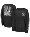 Outerstuff Big Boys And Girls Black Green Bay Packers Rumble Long Sleeve T-shirt In Black