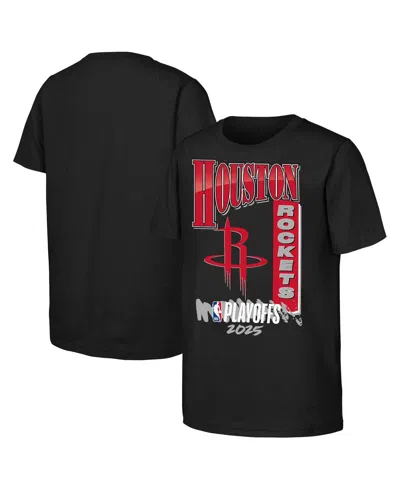 Outerstuff Kids' Big Boys And Girls Black Houston Rockets 2025 Nba Playoffs Hype T-shirt