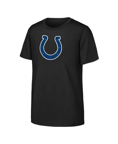 Outerstuff Kids' Big Boys And Girls Black Indianapolis Colts Primary Logo T-shirt