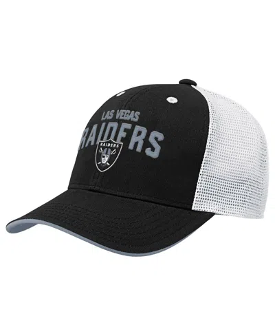 Outerstuff Kids' Big Boys And Girls Black Las Vegas Raiders Core Lockup Trucker Adjustable Hat