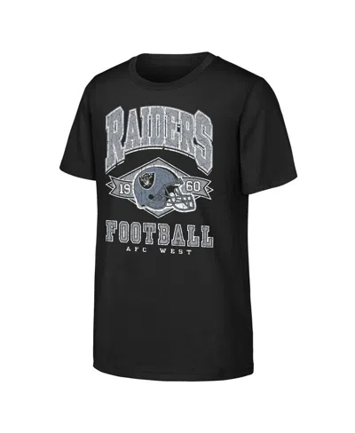 Outerstuff Kids' Big Boys And Girls Black Las Vegas Raiders Kick Off T-shirt