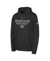 Outerstuff Big Boys And Girls Black Los Angeles Kings Authentic Pro Wordmark Fleece Pullover Hoodie In Black