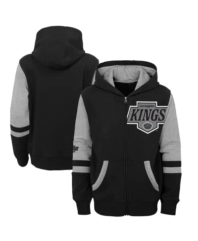Outerstuff Kids' Big Boys And Girls Black Los Angeles Kings Face Off Full Zip Hoodie
