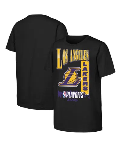 Outerstuff Kids' Big Boys And Girls Black Los Angeles Lakers 2025 Nba Playoffs Hype T-shirt