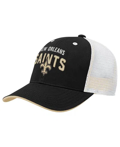 Outerstuff Kids' Big Boys And Girls Black New Orleans Saints Core Lockup Trucker Adjustable Hat