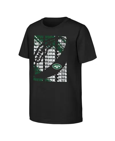 Outerstuff Kids' Big Boys And Girls Black New York Jets Box T-shirt