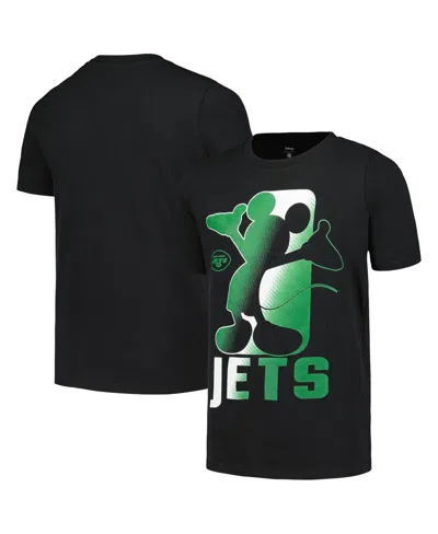 Outerstuff Big Boys And Girls Black New York Jets Disney Cross Fade T-shirt