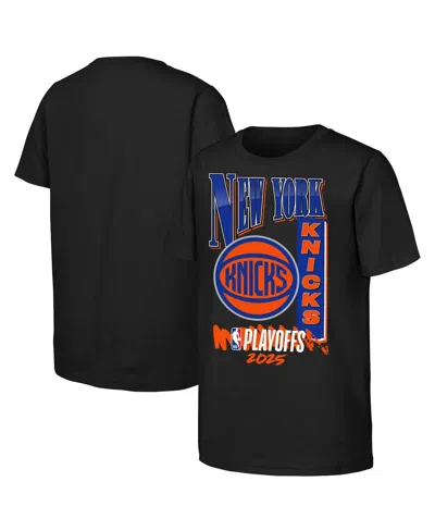 Outerstuff Kids' Big Boys And Girls Black New York Knicks 2025 Nba Playoffs Hype T-shirt