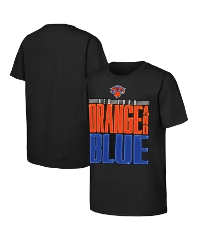 Outerstuff Kids' Big Boys And Girls Black New York Knicks Marquee T-shirt