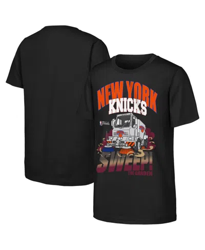 Outerstuff Kids' Big Boys' And Girls' Black New York Knicks Sweeper T-shirt