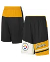 Outerstuff Big Boys And Girls Black Pittsburgh Steelers Fandemonium Mesh Shorts In Multi