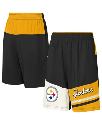 Outerstuff Kids' Big Boys And Girls Black Pittsburgh Steelers Fandemonium Mesh Shorts In Multi