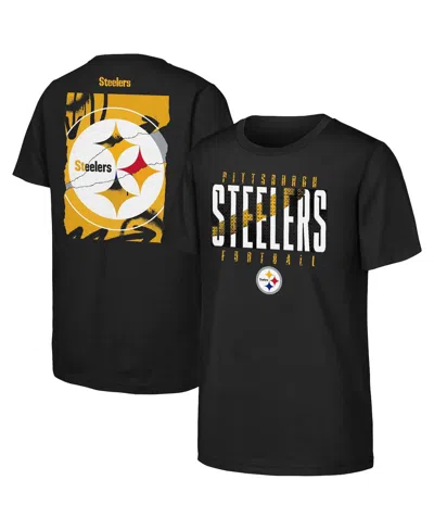 Outerstuff Kids' Big Boys And Girls Black Pittsburgh Steelers Posterize T-shirt