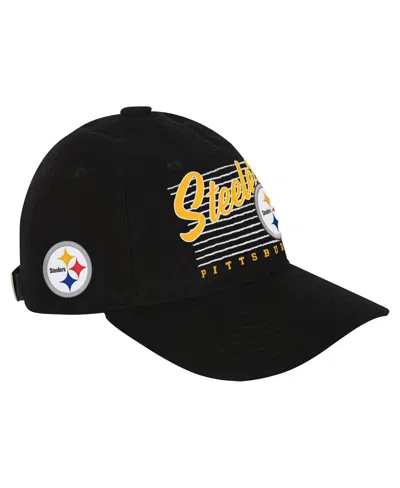 Outerstuff Kids' Big Boys And Girls Black Pittsburgh Steelers Retro Wooly Adjustable Hat