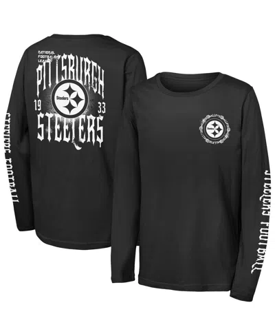 Outerstuff Big Boys And Girls Black Pittsburgh Steelers Rumble Long Sleeve T-shirt
