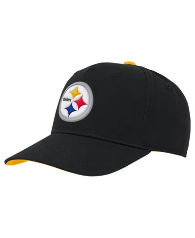 Outerstuff Kids' Big Boys And Girls Black Pittsburgh Steelers Team Pre-curved Adjustable Hat
