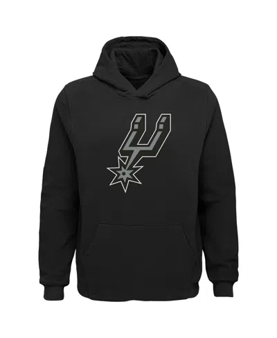 Outerstuff Kids' Big Boys And Girls Black San Antonio Spurs Primary Logo Pullover Hoodie
