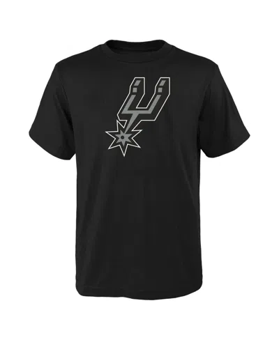 Outerstuff Kids' Big Boys And Girls Black San Antonio Spurs Primary Logo T-shirt