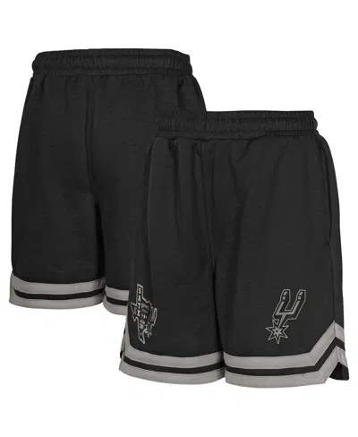 Outerstuff Big Boys And Girls Black San Antonio Spurs Teardrop Fleece Shorts