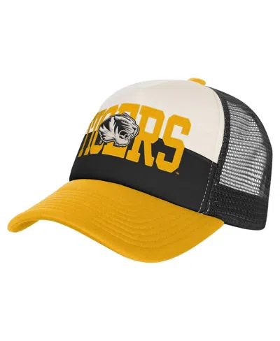 Outerstuff Kids' Big Boys And Girls Black/cream Missouri Tigers Modern Fan Trucker Adjustable Hat In Multi