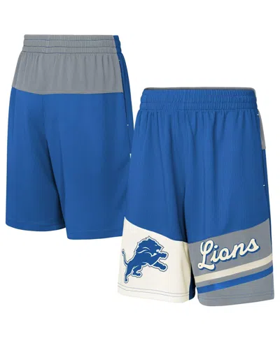 Outerstuff Kids' Big Boys And Girls Blue Detroit Lions Fandemonium Mesh Shorts