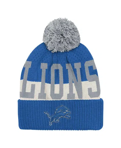 Outerstuff Babies' Big Boys And Girls Blue Detroit Lions Modern Fan Cuffed Knit With Pom Hat